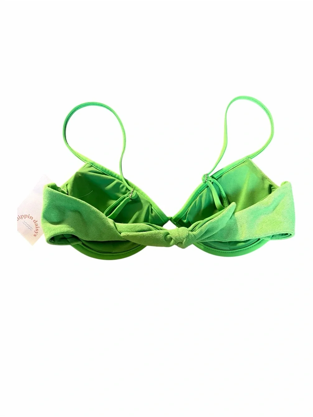NWT Dippin Daisy’s Daphne Underwire Bikini Top Medium Pickleball Terry Green